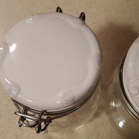 COPY - Shabby Chic glass jars with white porcelain top & clasp for Treats!! - Picture 3 of 3